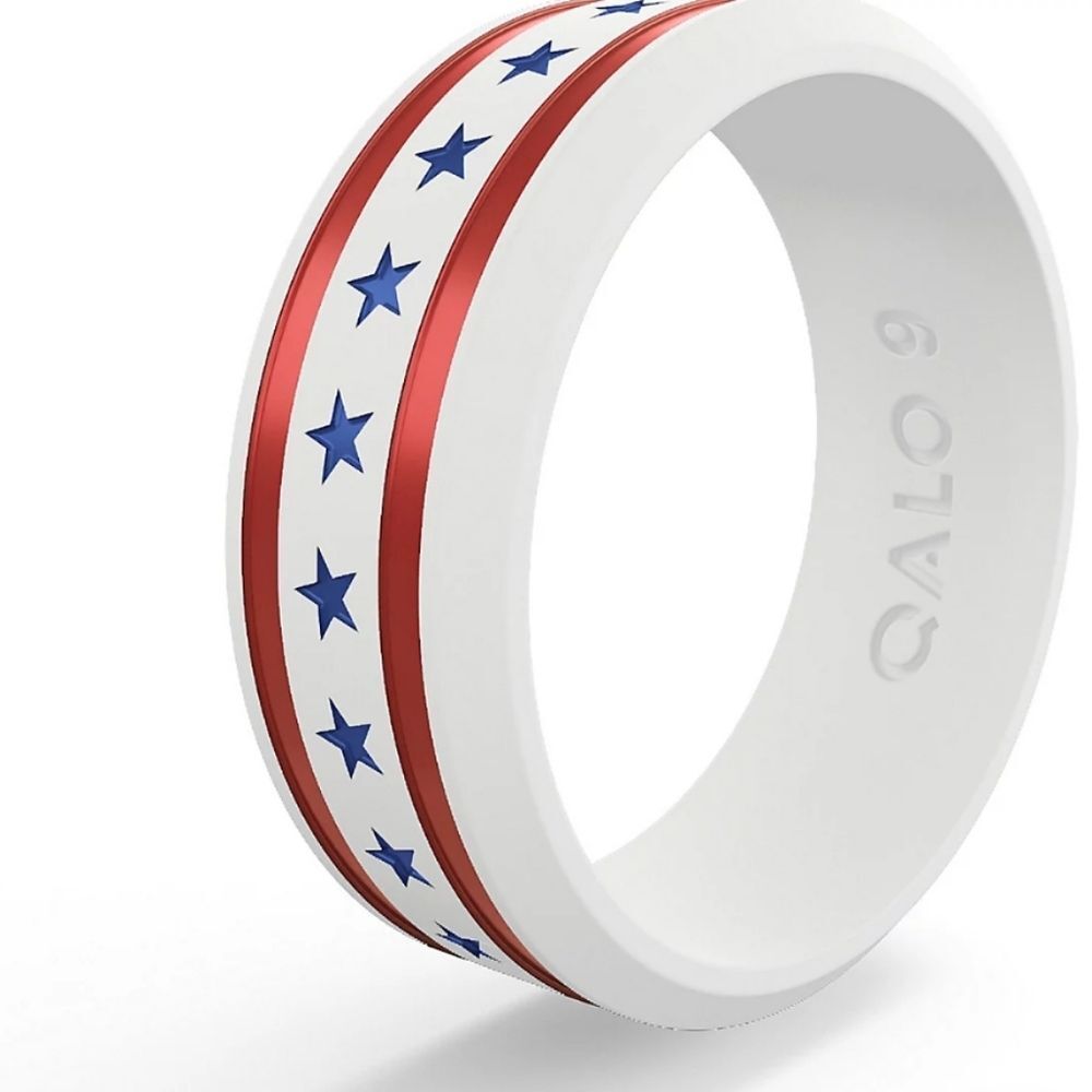 QALO Folds Of Honor Stars‎ & Stripes Modern Silicone Unisex Ring